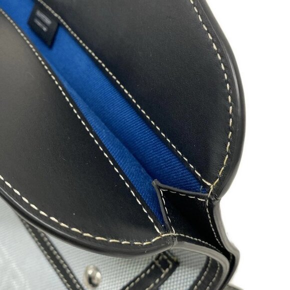 Burberry 8041255 Light Blue Black Canvas Leather Shoulder Bag - Picture 15 of 15